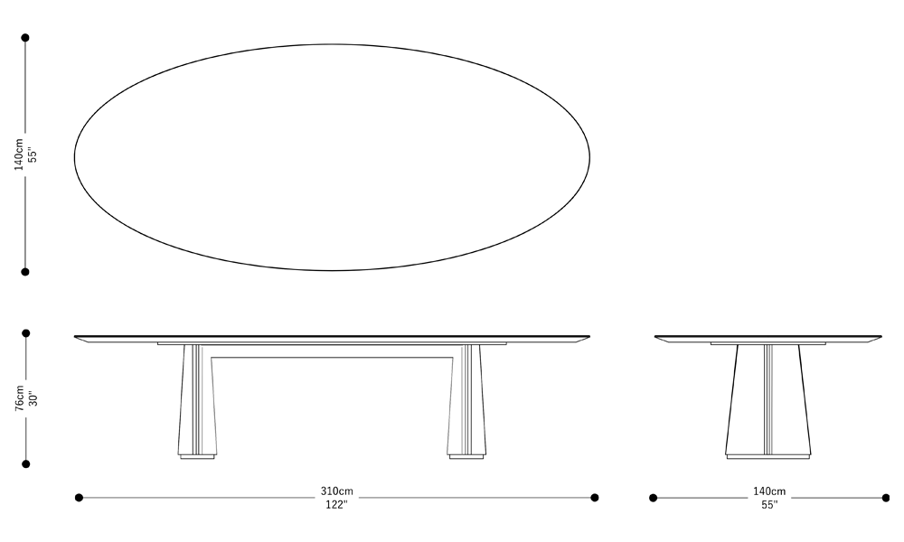 Image of the main dimensions of the product